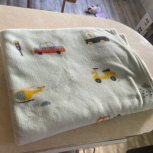 H&M Kids' Blanket - soft green vehicle print